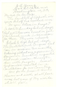 Letter from J. A. Young to W. E. B. Du Bois