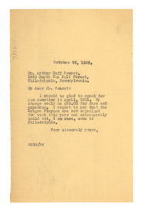 Letter from W. E. B. Du Bois to the Interracial Committee of Germantown (Germantown, Pa)