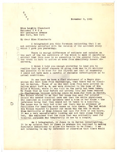Letter from Elmer S. Imes to Leslie Blanchard