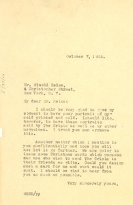 Letter from W. E. B. Du Bois to Winold Reiss