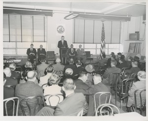 Willis C. Gorthy giving a speech during national employ the physically handicapped (neph) week