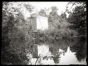 Masonry structure by side of pond (Greenwich, Mass.)