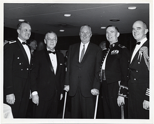 Mayor John F. Collins with four unidentified men