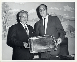 Unidentified man and Deputy Mayor Henry Scagnoli