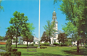 Methodist Church and green, Reading, Mass.