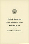 1939 Suffolk University Baccalaureate Service program