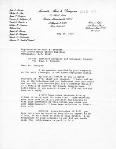 Letter to Representative Paul E. Tsongas from James T. Dangora