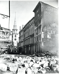 Washington Street facing north after Great Fire