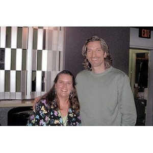 Elizabeth Wyka, a Holocaust Awareness Committee member, and John Prendergast.