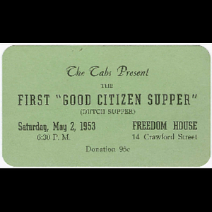 Card for Tabs' Good Citizen Supper