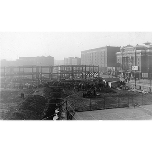 Dedication of Richards Hall during construction