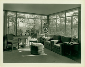 Interior view of the Henry E. Wiley House, living room, Weston, Mass.
