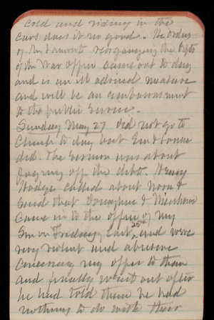 Thomas Lincoln Casey Notebook, April 1894-July 1894, 39, cold and riding in the