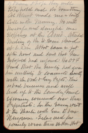 Thomas Lincoln Casey Notebook, September 1888-November 1888, 90, of Duane + hope they will