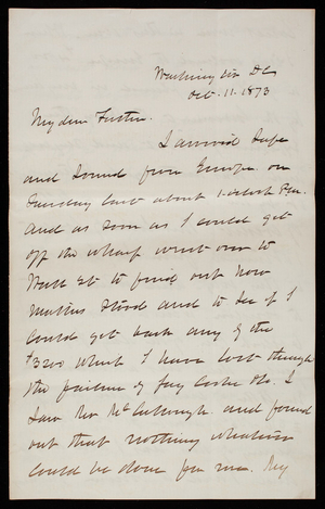 Thomas Lincoln Casey to General Silas Casey, October 11, 1873