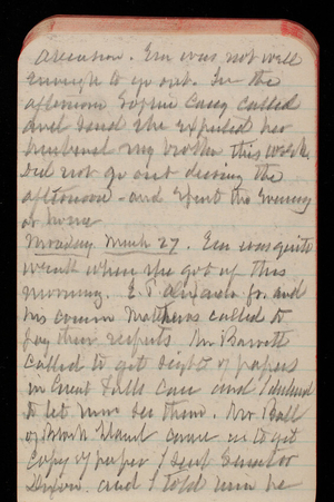 Thomas Lincoln Casey Notebook, February 1893-May 1893, 45, [illegible] Em was not well