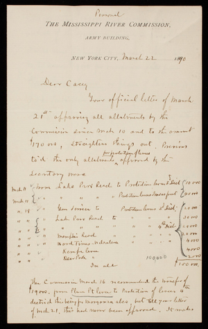 [Cyrus] B. Comstock To Thomas Lincoln Casey, March 22, 1890 - Digital ...