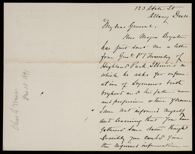 Charles G. Weir to Thomas Lincoln Casey, December 10, 1891