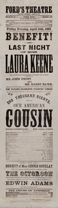 Ford’s Theatre Tenth Street, above E ... : Friday evening, April 14th, 1865. Benefit! and last night of Miss Laura Keene