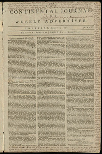 The Continental Journal and Weekly Advertiser, 8 August 1776