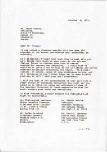 Letter from Mark H. McCormack to Knut Hagrup