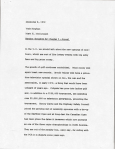 Memorandum from Mark H. McCormack to Walt Bingham