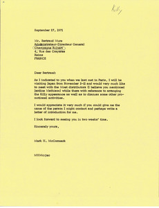 Letter from Mark H. McCormack to Bertrand Mure