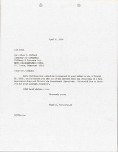 Letter from Mark H. McCormack to Glen L. Gifford