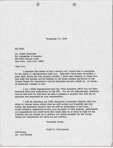 Letter from Mark H. McCormack to Ski Industries of America