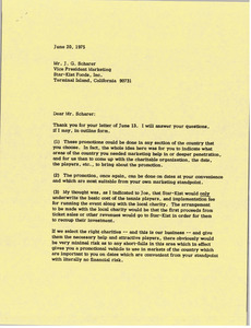 Letter from Mark H. McCormack to J. G. Scharer