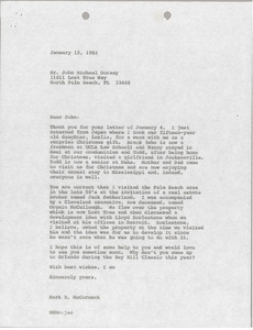 Letter from Mark H. McCormack to John Michael Dorsey