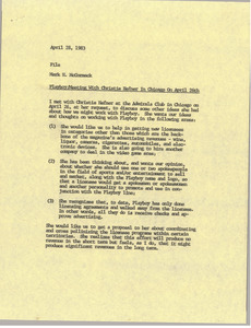 Memorandum from Mark H. McCormack to file