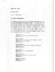 Memorandum from Mark H. McCormack to Jeremy Ward