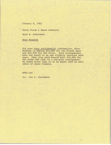 Memorandum from Mark H. McCormack to Barry Frank and Maura Schwartz