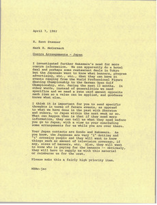 Memorandum from Mark H. McCormack to H. Kent Stanner