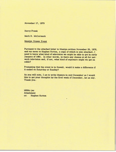 Memorandum from Mark H. McCormack to Barry Frank