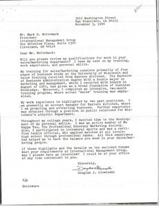 Letter from Douglas J. Glowinski to Mark H. McCormack