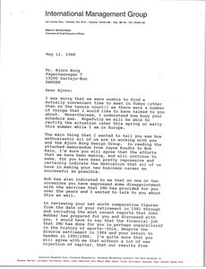 Letter from Mark H. McCormack to Bjorn Borg