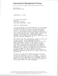 Letter from Mark H. McCormack to Guy Peyrelongue