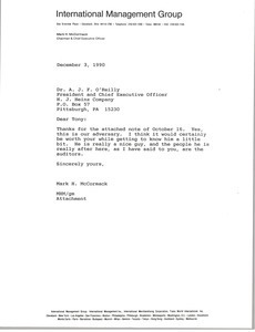 Letter from Mark H. McCormack to A. J. F. O'Reilly