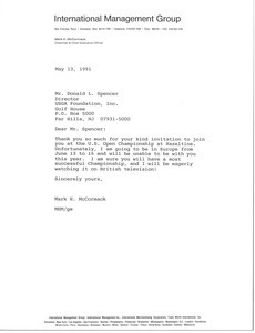 Letter from Mark H. McCormack to Donald L. Spencer