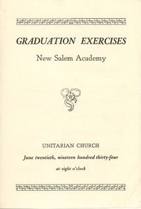 Program for the 1934 graduation exercises at New Salem Academy