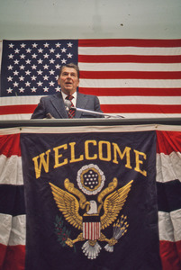 Ronald Reagan at the podium