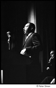 Martin Luther King Jr. rally at the Fieldston School: Martin Luther King Jr. speaking