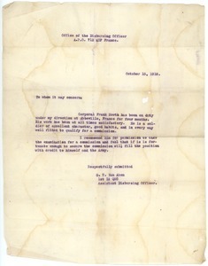 Letter from George T. Van Aken to Unknown