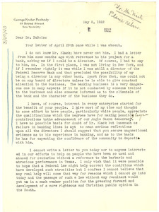 Letter from George Foster Peabody to W. E. B. Du Bois