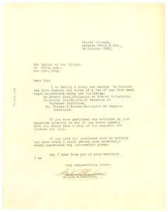 Letter from Merton B. Anderson to the editor of The Crisis
