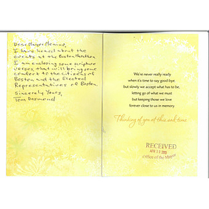 A card and scripture from a man from Springfield, IL