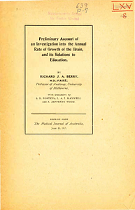 Preliminary account of an investigation into the annual rate of growth of the brain, and its relations to education.