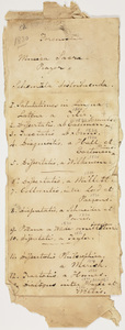 Handwritten Commencement program in Latin, 1830
